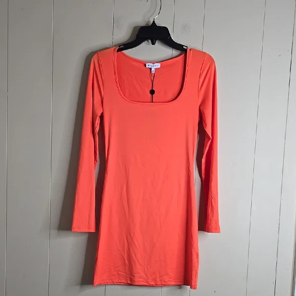 Gianni Bini Mini Icon Knit Scoop Neck Long Sleeve Dress Medium - Picture 3 of 9